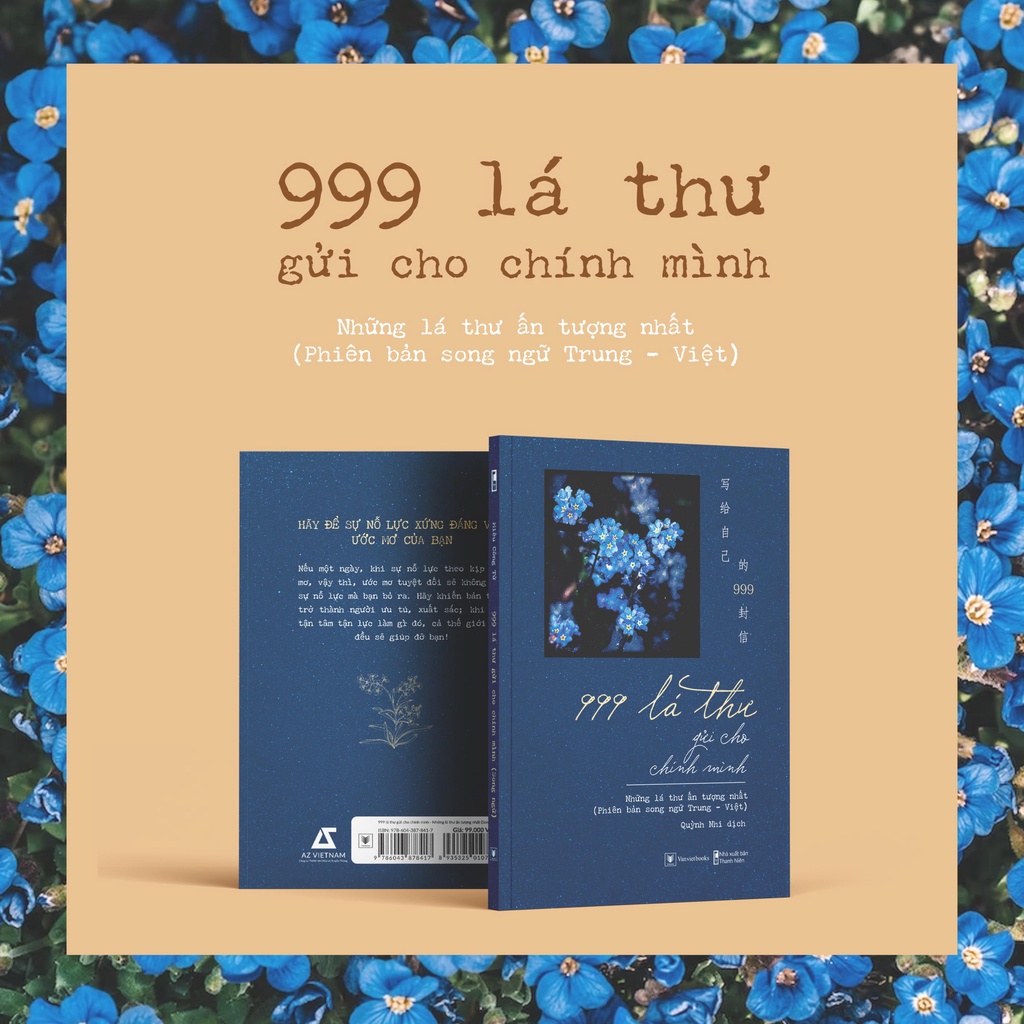 Sách - 999 Lá Thư Gửi Cho Chính Mình - Những lá thư ấn tượng nhất (Phiên bản song ngữ Trung - Việt) - AZVietNam