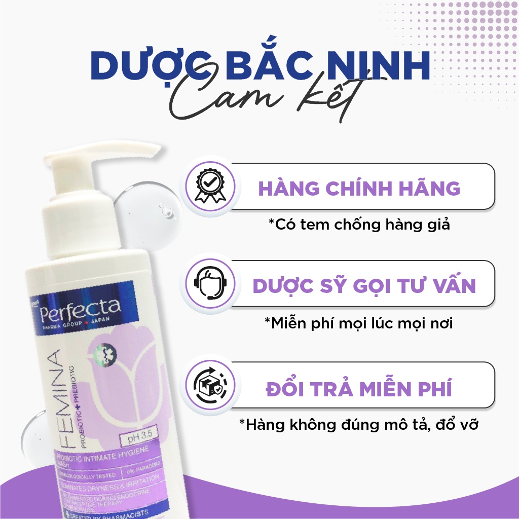 Dung dịch vệ sinh phụ nữ Perfecta Pharmacy Femina Balance Probiotic Intimate Hygiene Wash 150ml