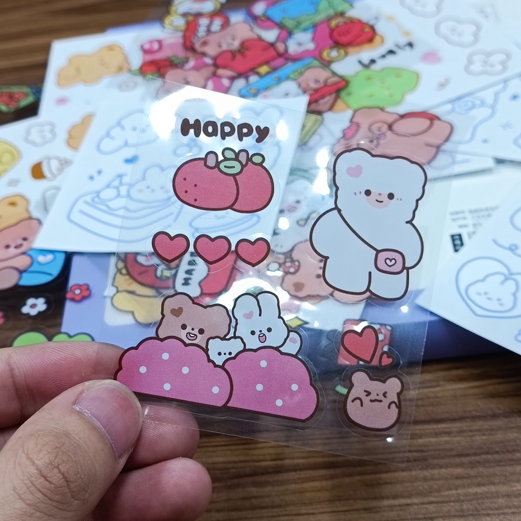 Sticker dễ thương,cute chống nước dán laptop, bình nước, đàn guitar, mũ bảo hiểm, vali.