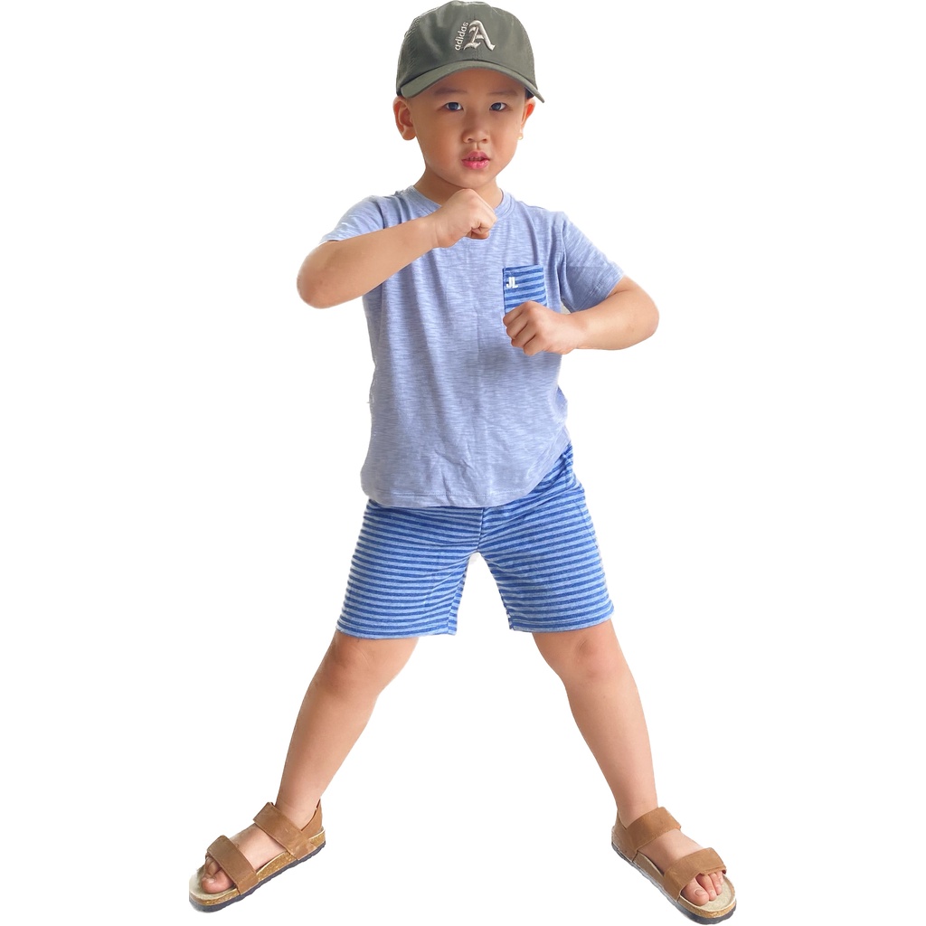 Đồ Bộ Bé Trai 100% Cotton SỌC PHỐI MÀU 001, bộ Cộc Tay Cho Bé Mặc ở Nhà, mặc đi học, Bộ Quần Áo Trẻ Em Dễ Thương