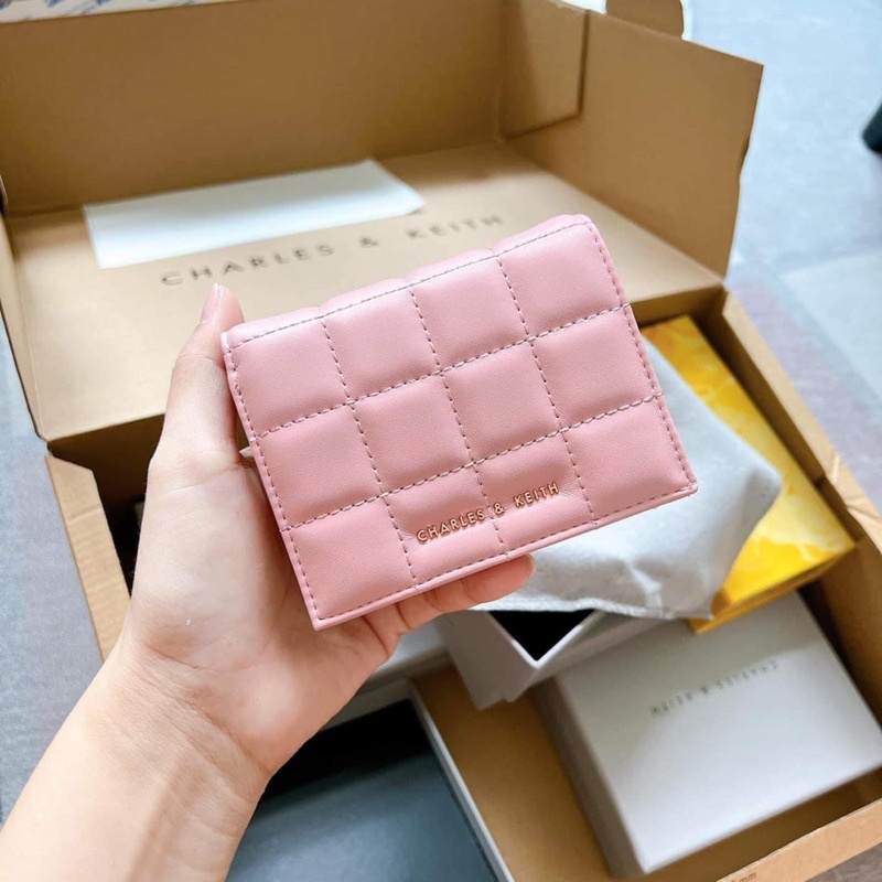 Ví mini trám vuông CnK full box kèm xích