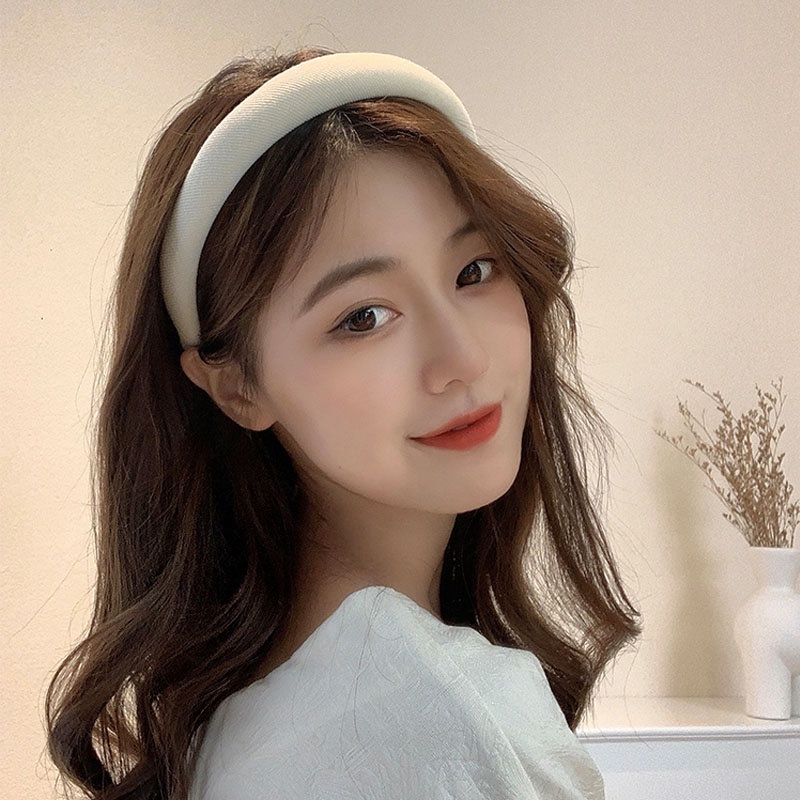 Băng Đô Cài Tóc Bằng Xốp Nhung Dày Dặn Co Giãn Nhiều Màu Sắc Tùy Chọn Cho Nữ ruiyan JP5