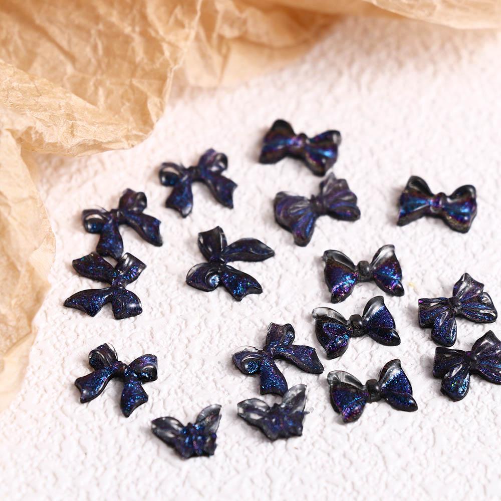 Set 50 Phụ Kiện Trang Trí Móng Tay Hình Nơ Màu Tím Phong Cách Hàn Quốc