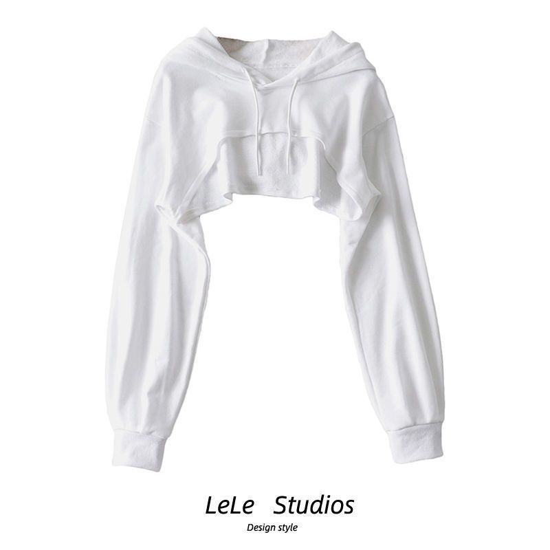 Áo Croptop Tay Dài Có Nón y2k Phong Cách Hàn Quốc Thời Trang Mùa Hè Cho Nữ