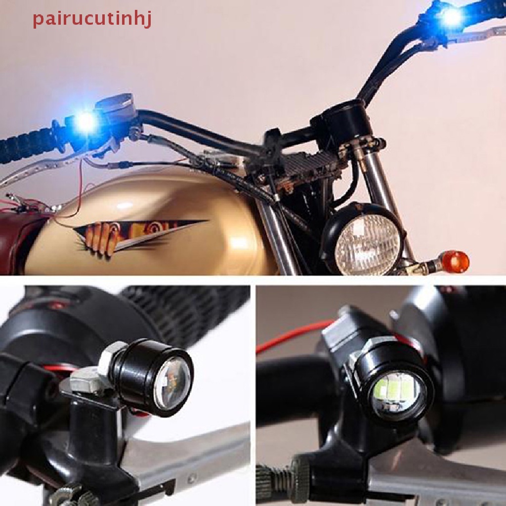 2 Đèn LED 3 Bóng 12V Mắt Đại Bàng Trang Trí Gương Chiếu Hậu Xe Máy