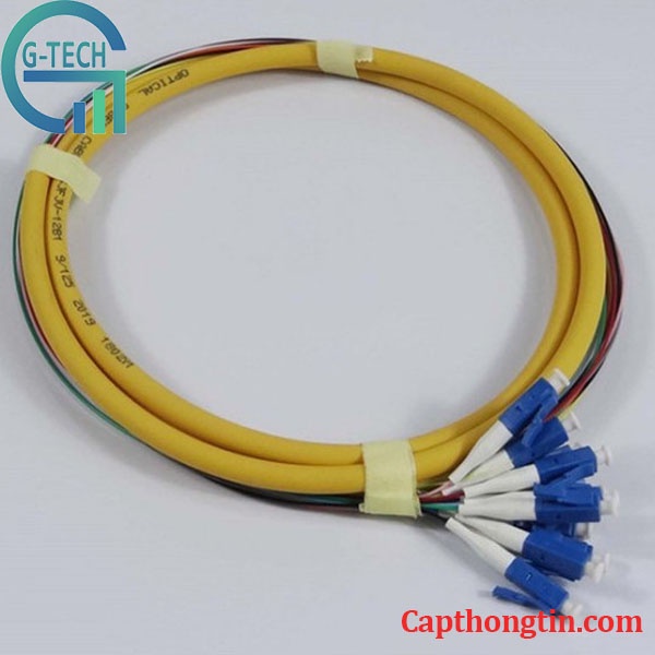 Dây hàn quang Pigtail 12 màu LC/UPC 1.5m , Dây nối quang 12 màu LC/UPC