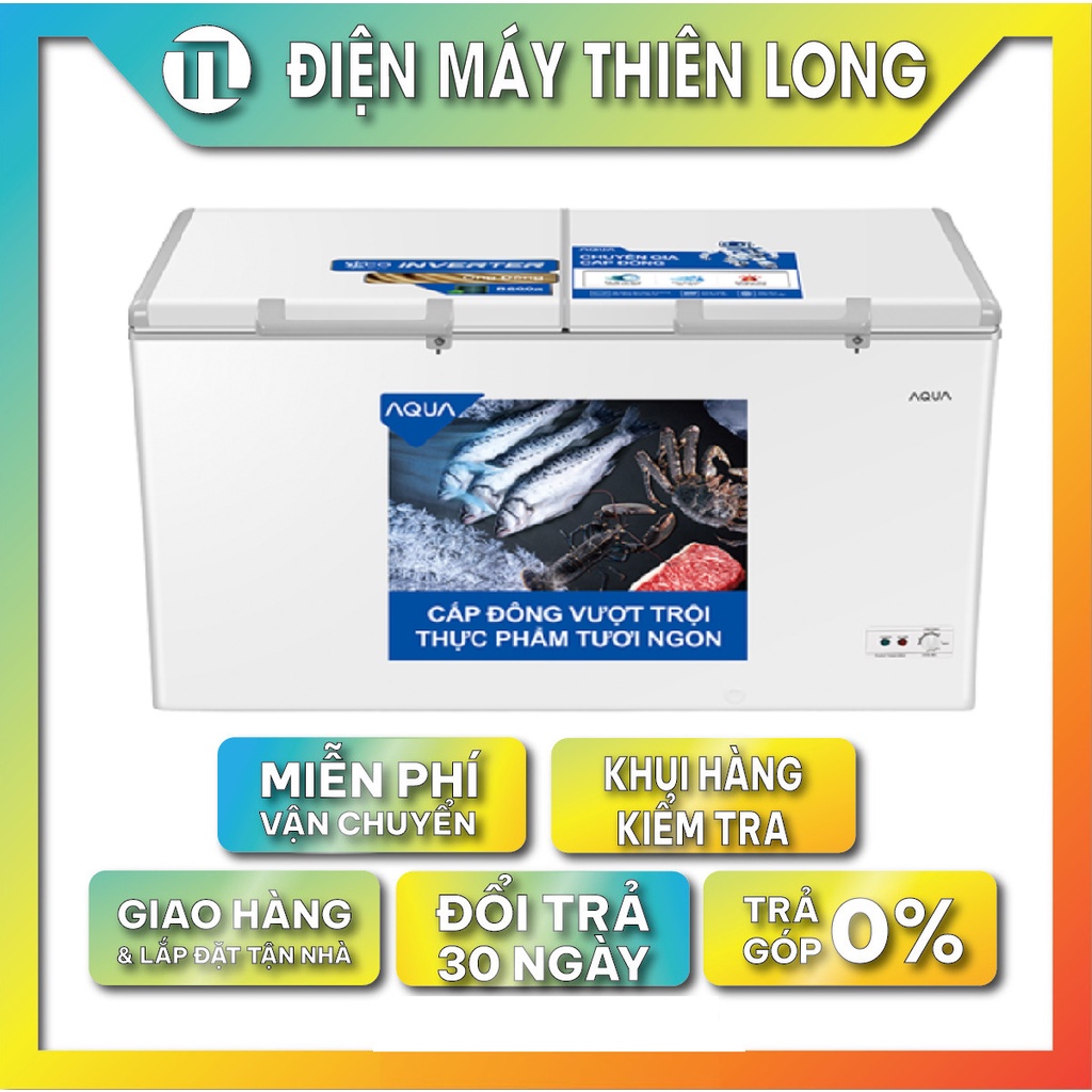 Tủ đông/MÁT  Aqua Inverter 365 lít AQF-C5702E 2 CỬA MỞ - BẢO HÀNH CHÍNH HÃNG 2 NĂM TẬN NƠI