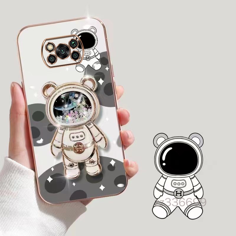 Ốp lưng Xiaomi poco x3 poco m3 poco m4 pro 4G poco x4 pro 5G C40 Ốp Điện Thoại TPU Siêu Mỏng Hình Gấu 3D Kèm Giá Đỡ Cho Xiaomi poco x3 poco m3 poco m4 pro 4G poco x4 pro 5G C40