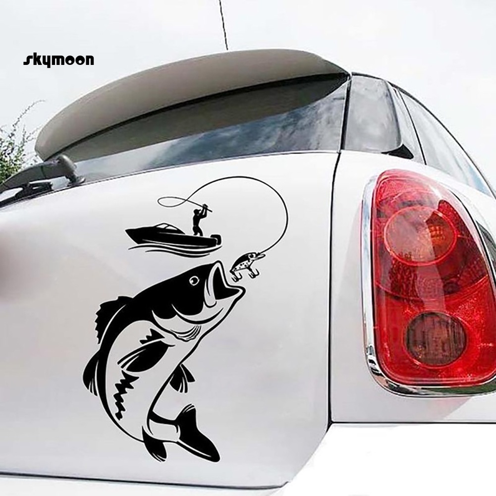 Đề Can Phản Quang Hình Cá / Cá / Thuyền Câu Cá Độc Đáo Trang Trí Xe Hơi