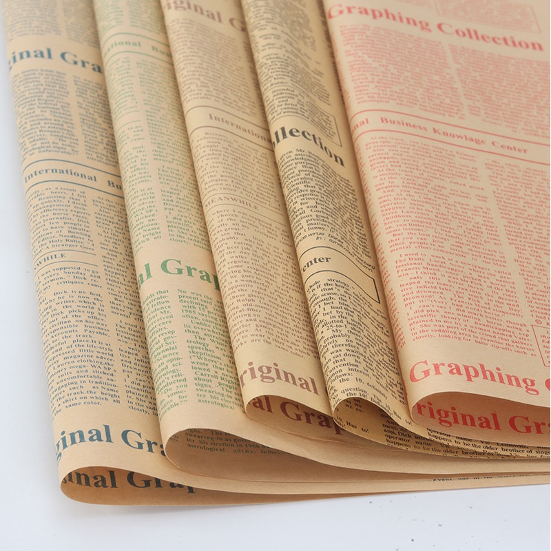 1 Tờ Giấy Gói Hoa 50x70cm Họa Tiết Tờ Báo Tiếng Anh