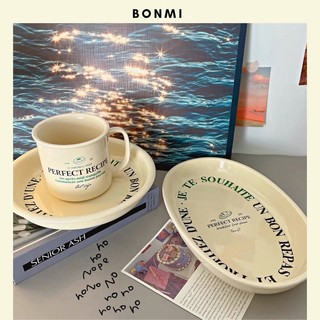 Set tô dĩa cốc sứ Perfect recipe, set dĩa sâu lòng sứ cao cấp phong cách Hàn Quốc Bonmi Decor