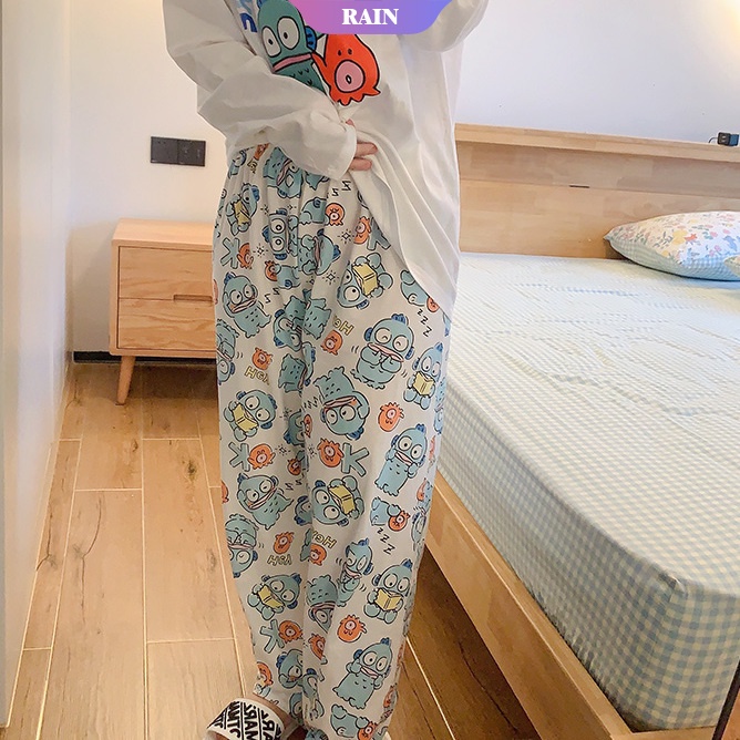 Quần Ngủ Dài Mỏng Mềm Thoáng Khí In Họa Tiết Hoạt Hình Sanrio Kawaii Mùa Hè Thu Thoáng Khí Có Thể Đáng Yêu Cho Nữ [RAIN]