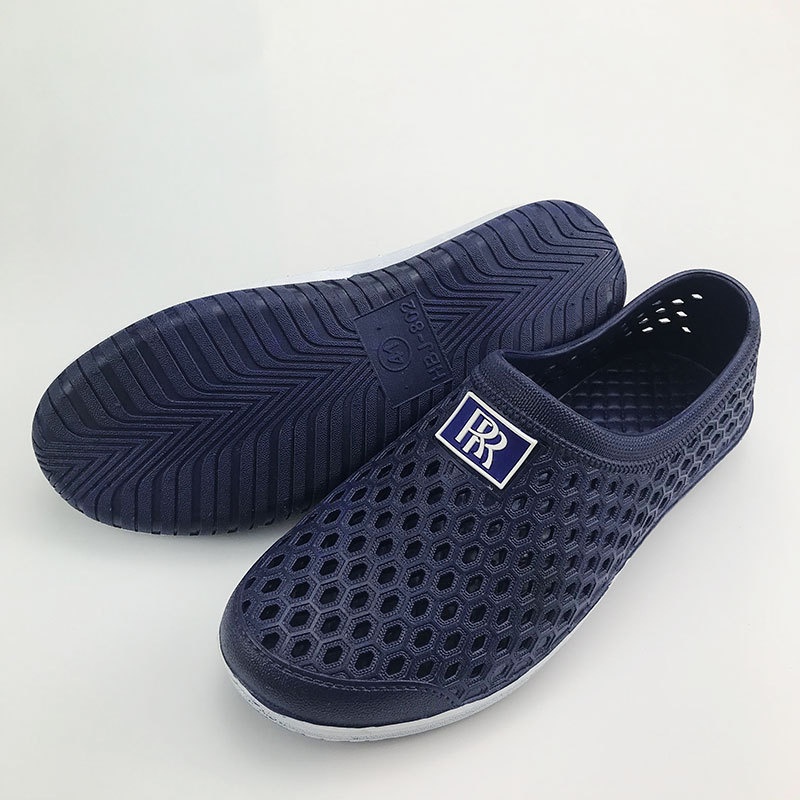 Giày Bốt Đi Mưa Bằng pvc Đục Lỗ Thoáng Khí Thời Trang Mùa Hè Cho Nam