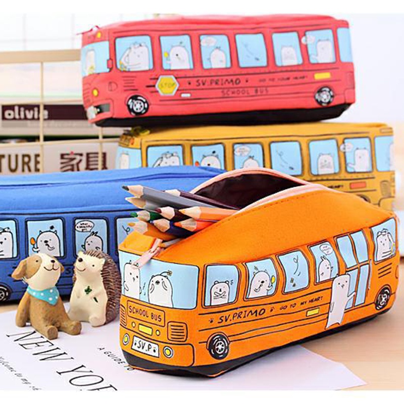 Túi Đựng Bút Đa Năng Hình Xe Buýt Đáng Yêu Sáng Tạo JP5