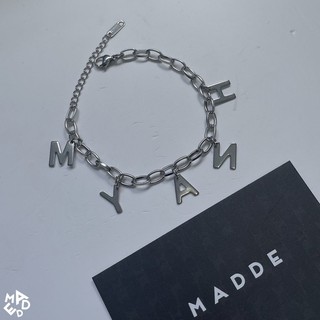 set vòng tay gắn mặt chữ theo yêu cầu / thép không đen không gỉ /Madde/2583