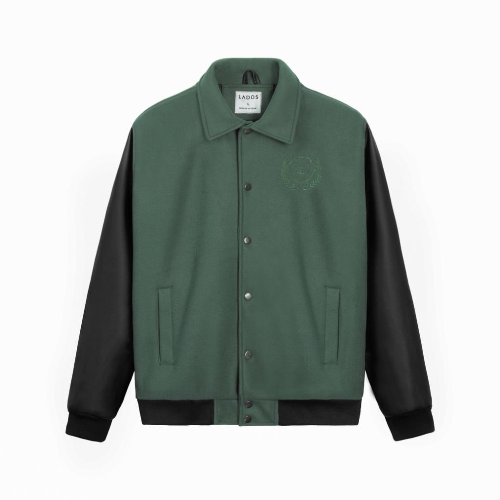 Áo khoác varsity dạ phối tay da cao cấp Lados-2077 dày dặn, có túi trong, màu sắc trẻ trung sale