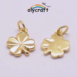 Bộ 10 Mặt Dây Chuyền Hình Cỏ Ba Lá Mạ Vàng 18K Kích Thước 11x8x1mm: 2.5mm