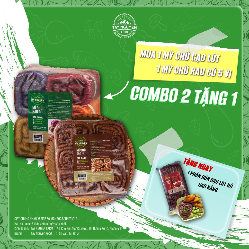 Combo mỳ chũ lứt và mỳ 5 vị tặng bún đỏ