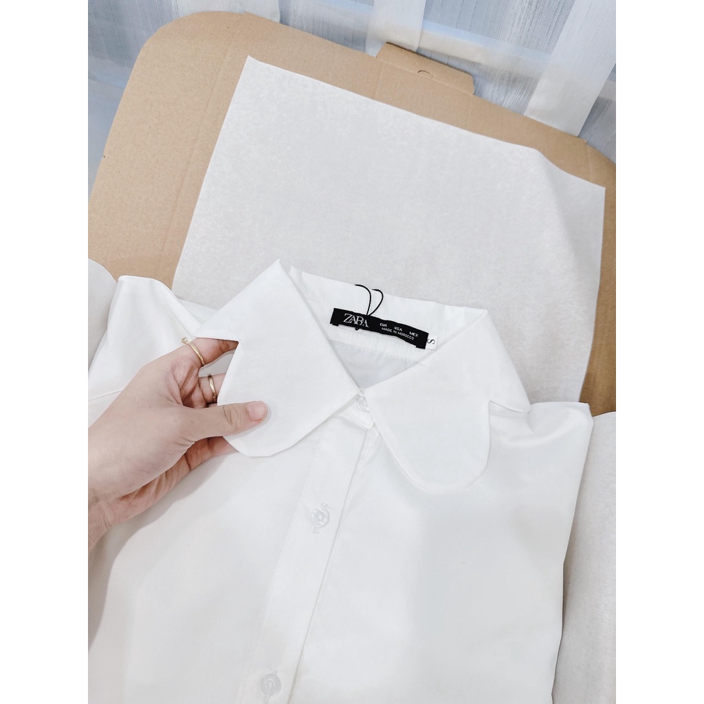 ✨BÁN SỈ✨Áo sơ mi trắng cổ hoa dài tay