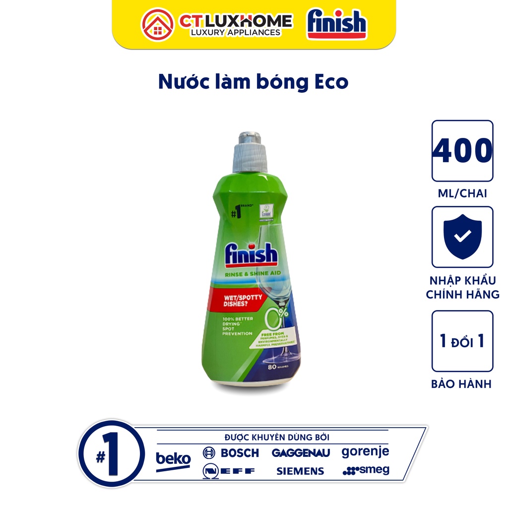 Nước làm bóng Finish Eco 0% 400ml - Hàng chính hãng