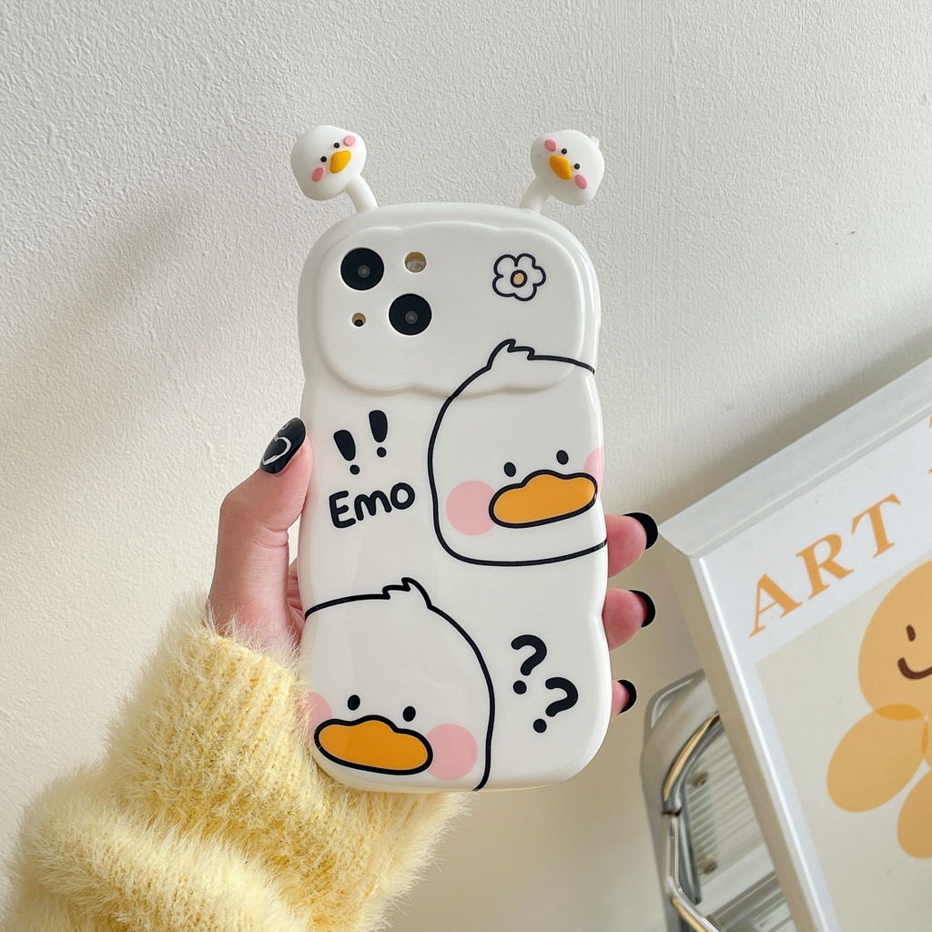 Ốp Điện Thoại Hình Đầu Vịt Biểu Tượng Cảm Xúc Vui Nhộn Cho Iphone 14 13pro Max11 Pro Max Xs Max X 12 Pro Max