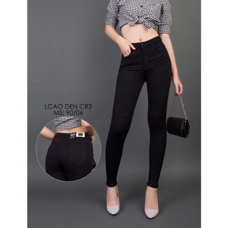 Quần jean nữ, Quần bò rách trên gối lưng cao siêu co giãn tôn dáng thời trang M7 store