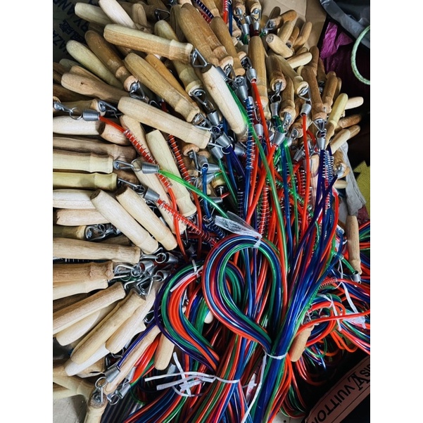 Sỉ/lẻ Dây lò xo cán gỗ thể dục - dây nhảy giảm cân