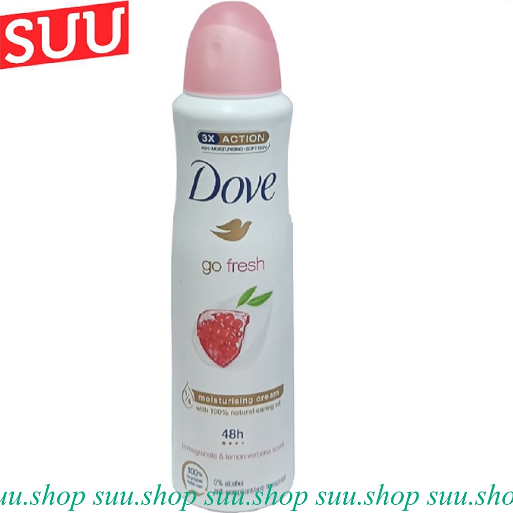 Xịt Khử Mùi Nữ 150Ml Dove Go Fresh Go Fresh Lựu, suu.shop Cam Kết 100% Chính Hãng.