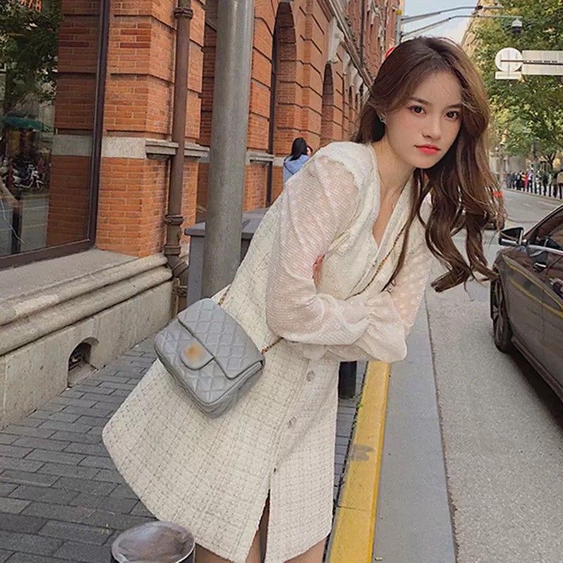 (order) Đầm dạ tweed kiểu dáng nhẹ nhàng - Hàng Quảng Châu