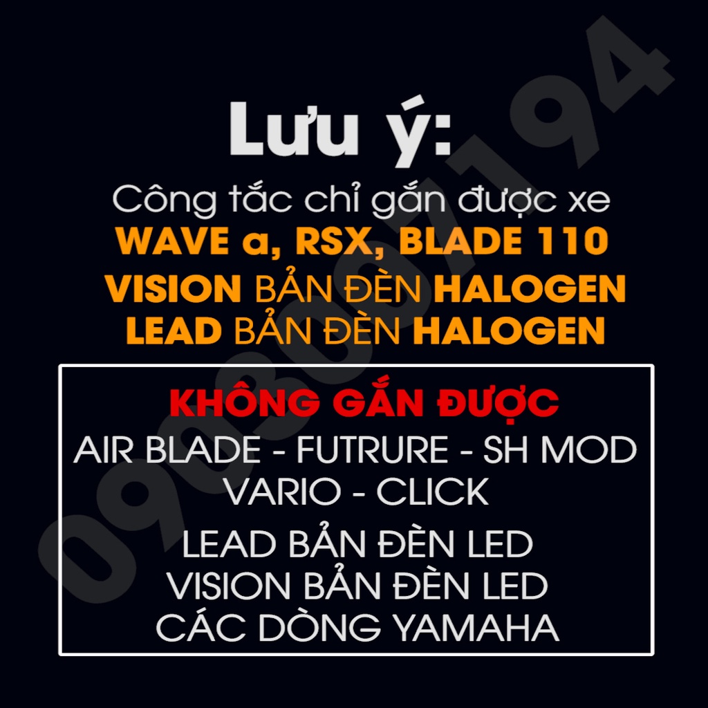 Công Tắc Đèn Xe Máy 3 Chế Độ  Cho Wave A/ RS110/ RSX - Futrure - Vision
