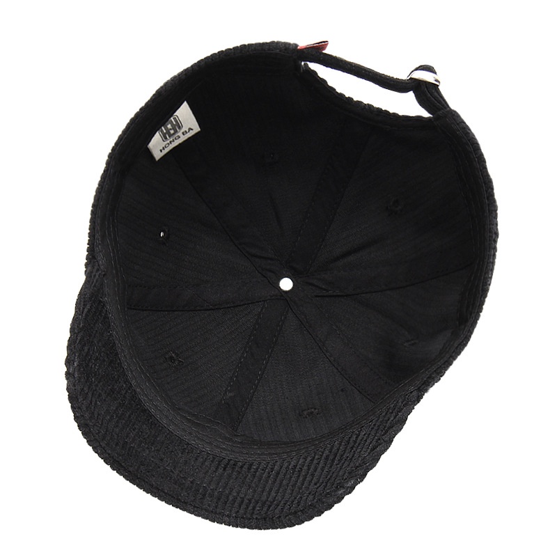 Mũ lưỡi trai bóng chày vành ngắn 3cm vải nhung tăm thời trang thu đông Hàn Quốc 2023 cho nam nữ