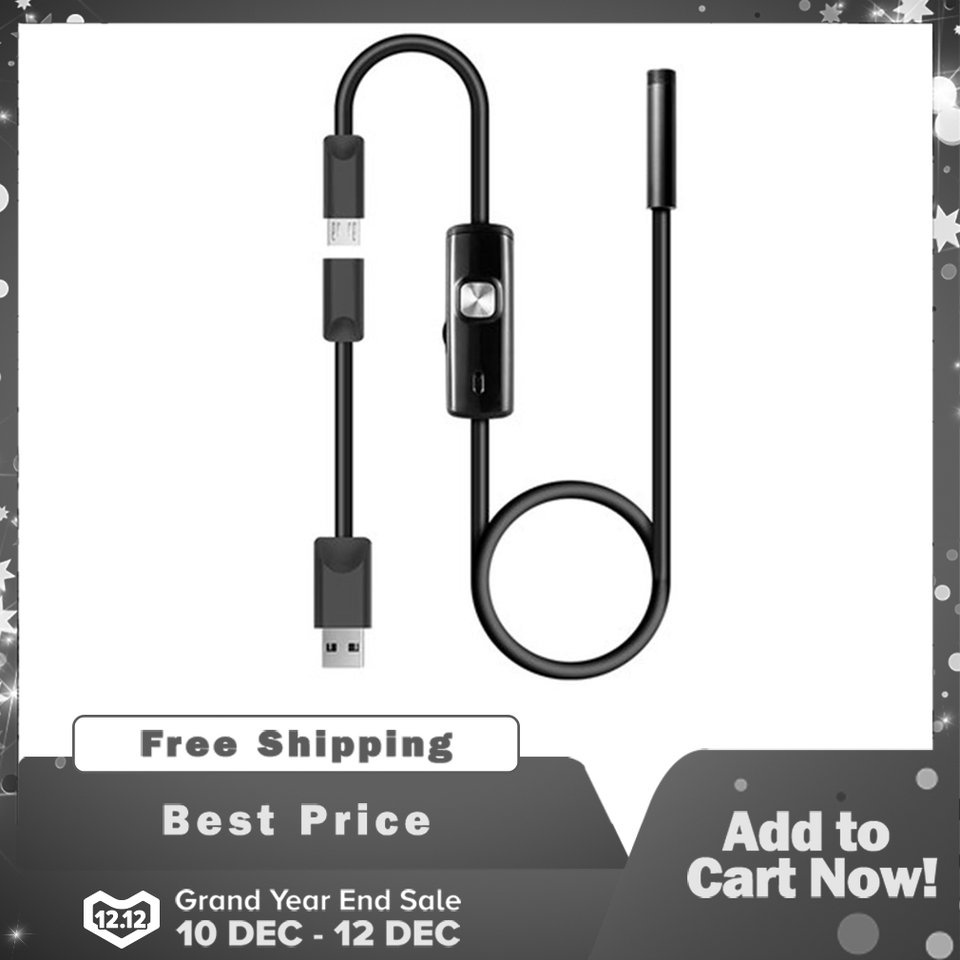 6 LED Waterproof 1M 7mm Phone Endoscope Inspection Camera For Android PC