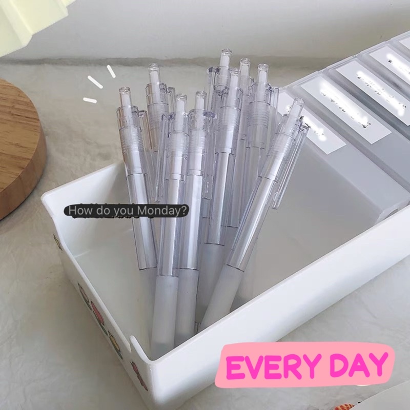 Set 10 bút gel vỏ trắng thiên thần, tặng 1 ngòi