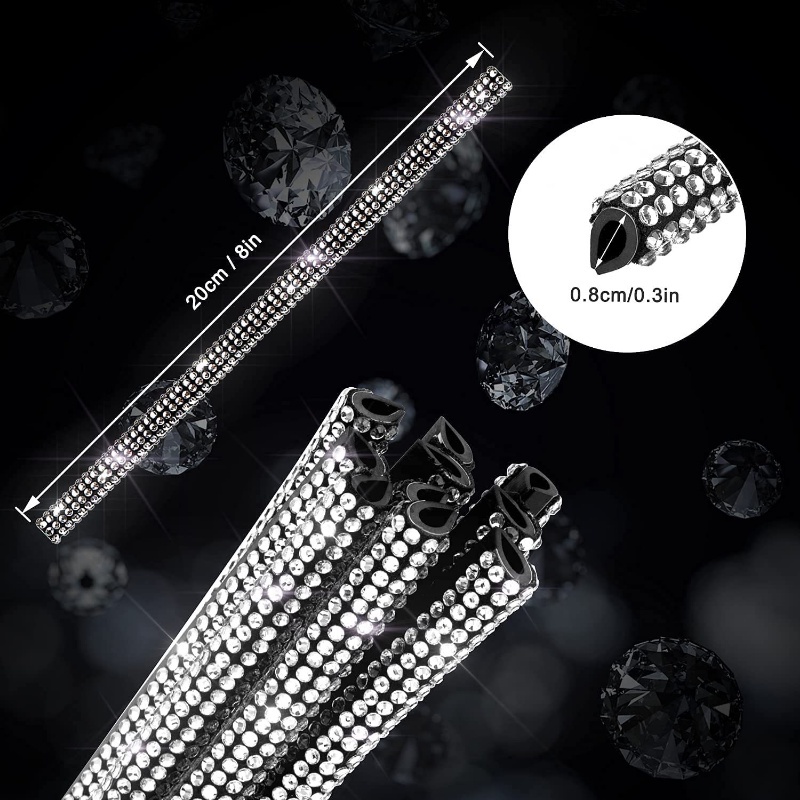 Miếng Dán Trang Trí Xe Hơi Hình Chữ U Đính Đá Lấp Lánh 20cm