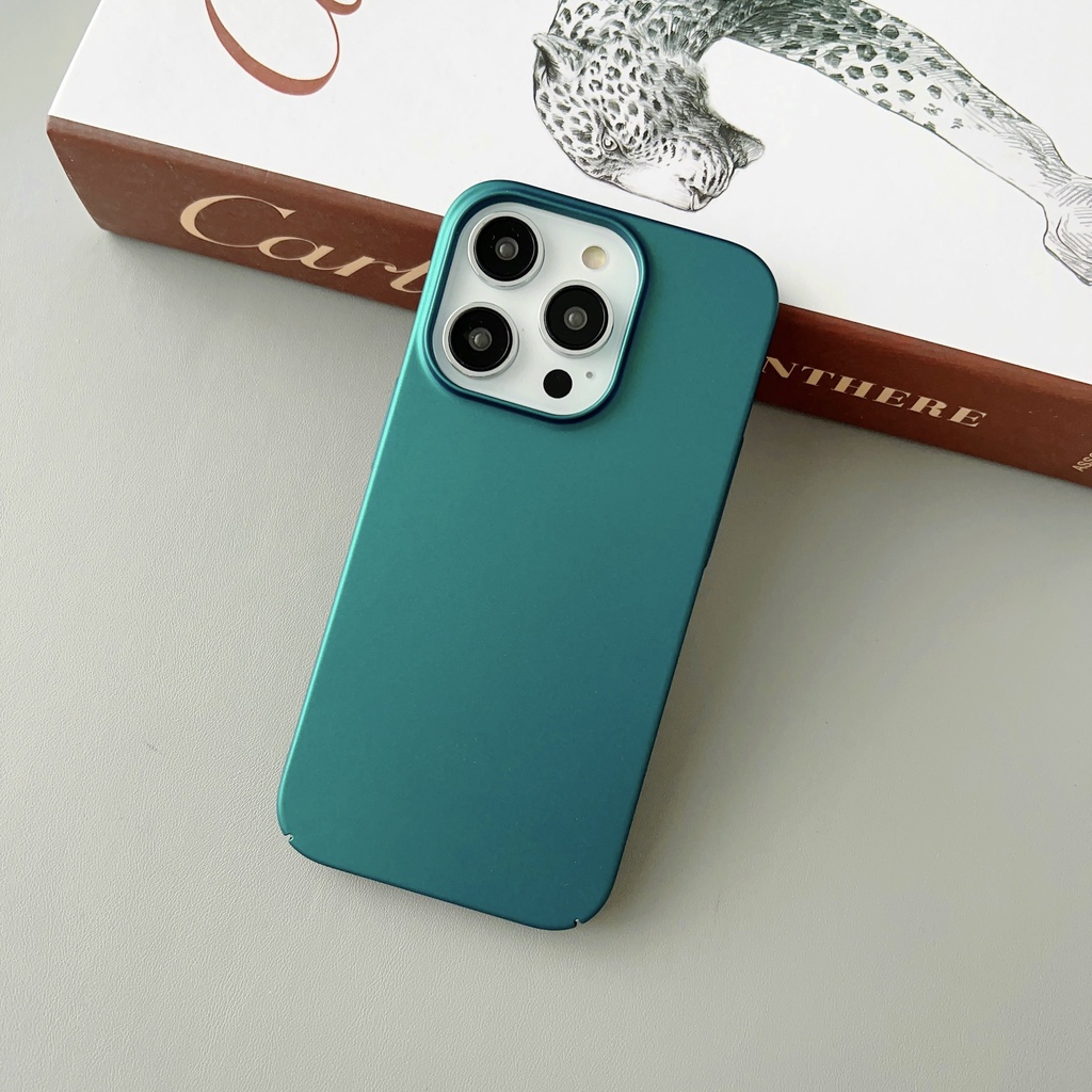 Ốp Điện Thoại PC Cứng Viền TPU Dẻo Màu Trơn Thời Trang Chống Sốc / Rơi Cho iPhone 14 13 12 11 Pro Max