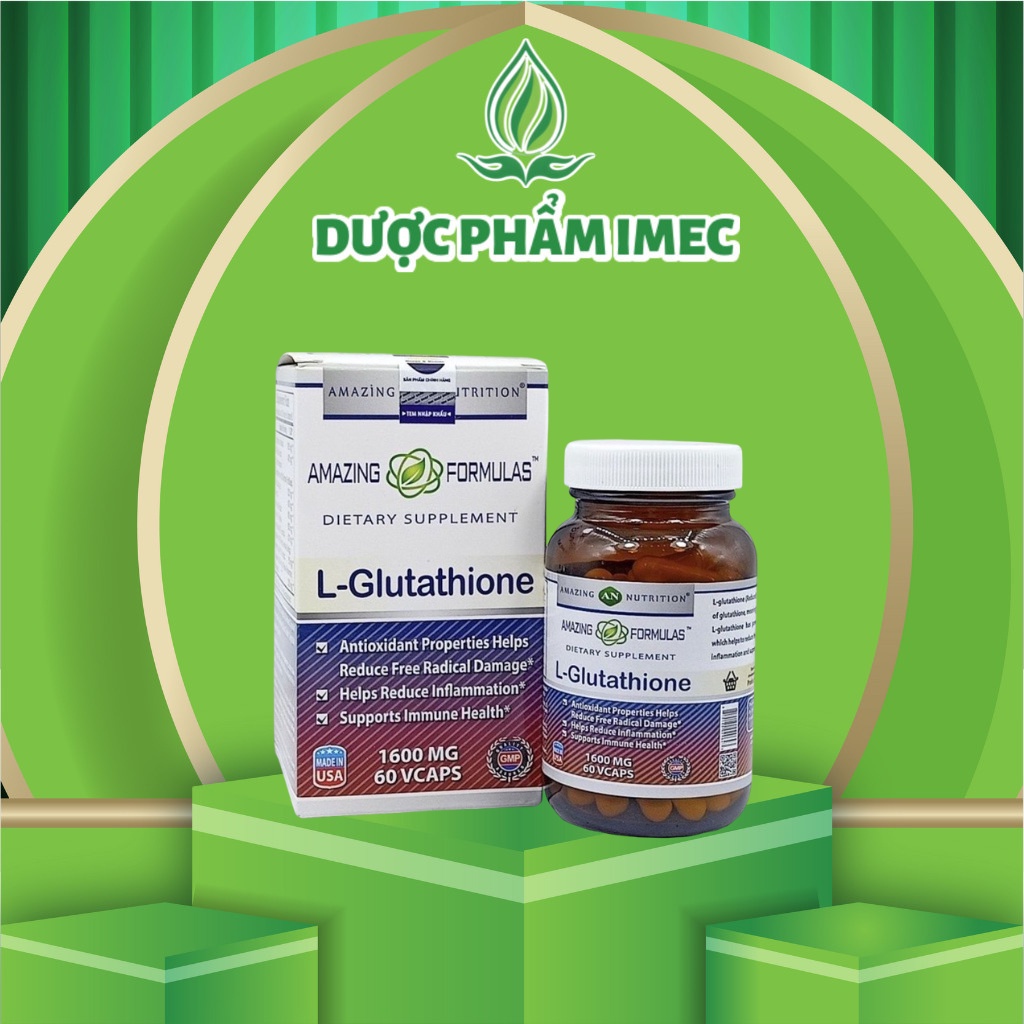 L-Glutathione 1600mg Viên Uống Trắng Da, Giảm Nám, Tàn Nhang, Da Khô, Da Chảy Xệ, Làm Mờ Sẹo