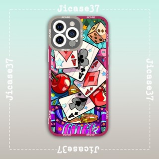 Ốp lưng iphone samsung xiaomi oppo cạnh vuông Jicase JMcase Bài Tây Poker Collage Vintage Cards Art