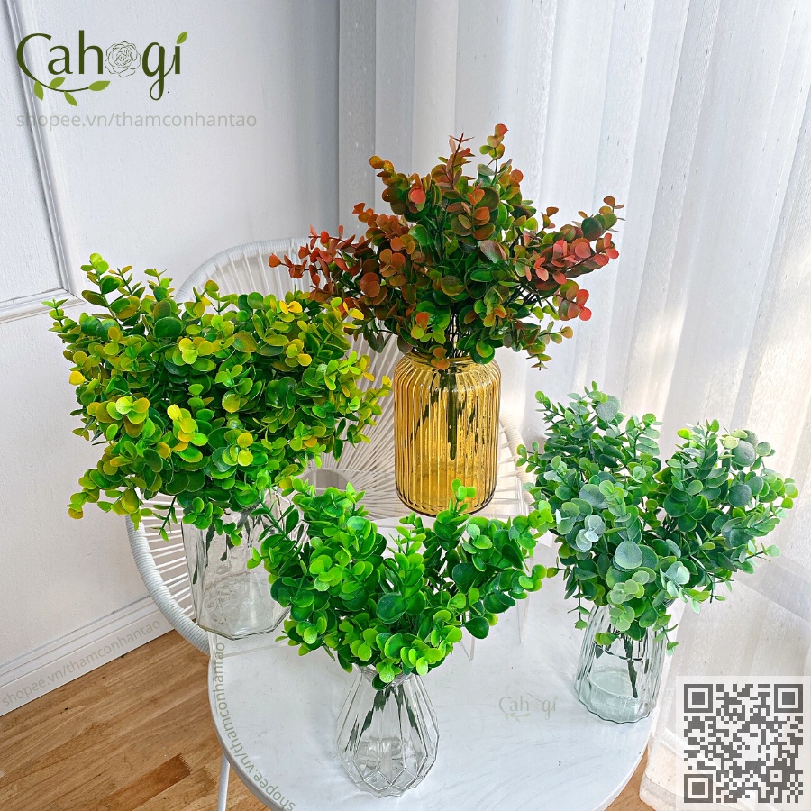 Cây nhựa PVC - Khuynh Diệp Bạch Đàn Trang Trí Lá To