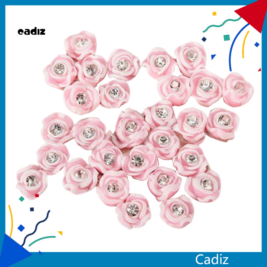 Set 20 Phụ Kiện Trang Trí Móng Nghệ Thuật Hình Hoa Hồng 3D Bằng Gốm Sứ Thời Trang Charms