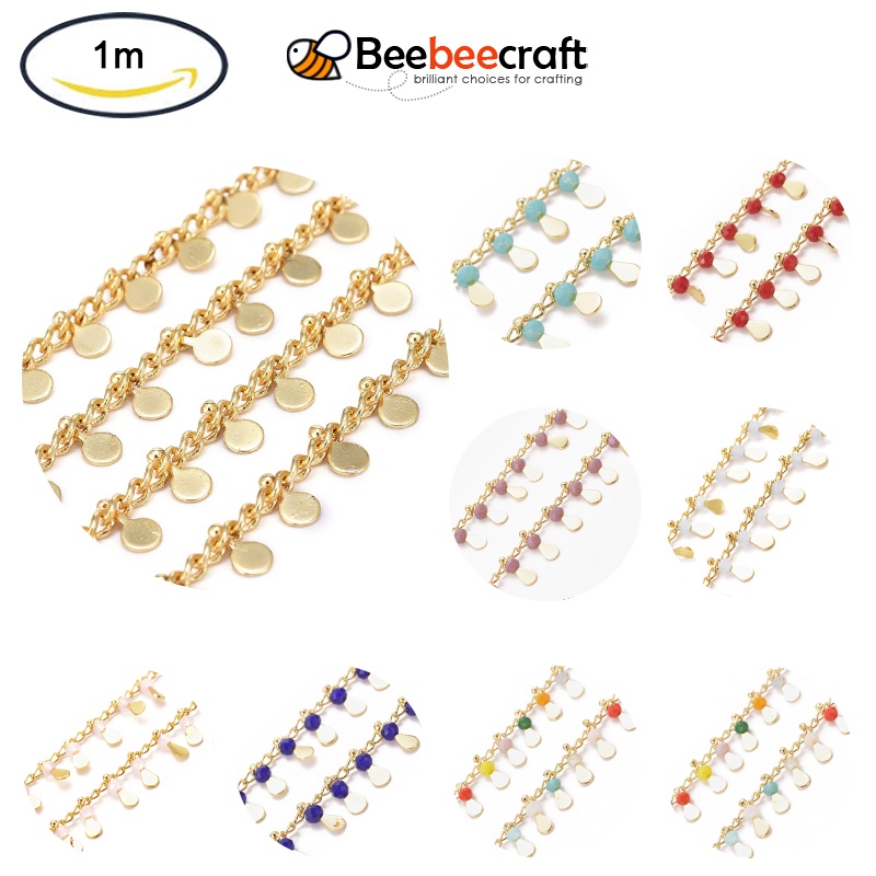 Cuộn Dây Đồng 1m Mạ Vàng 18K 3x2x1mm Dùng Làm Đồ Trang Sức Thủ Công