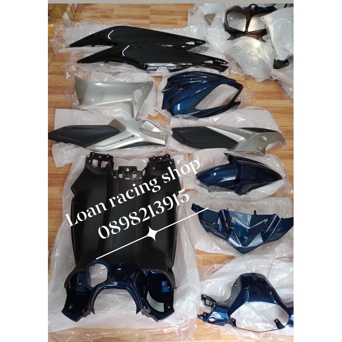 Dàn áo VỎ NHỰA Nouvo 5 (Nouvo SX) màu XANH BẠC hàng zin chính hãng _ SHOP PHỤ TÙNG HONDA