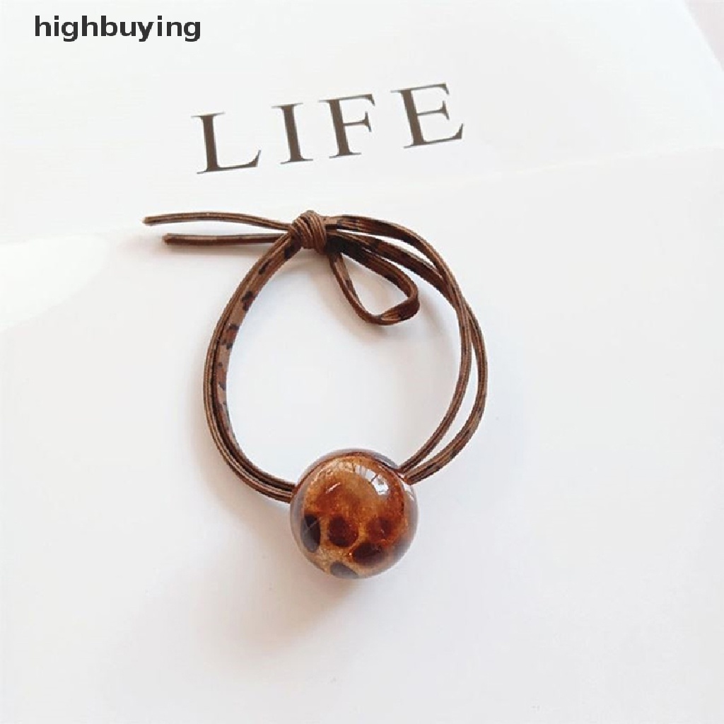 Dây Buộc Tóc Cao Su Co Giãn Họa Tiết Da Báo Phong Cách Hàn Quốc