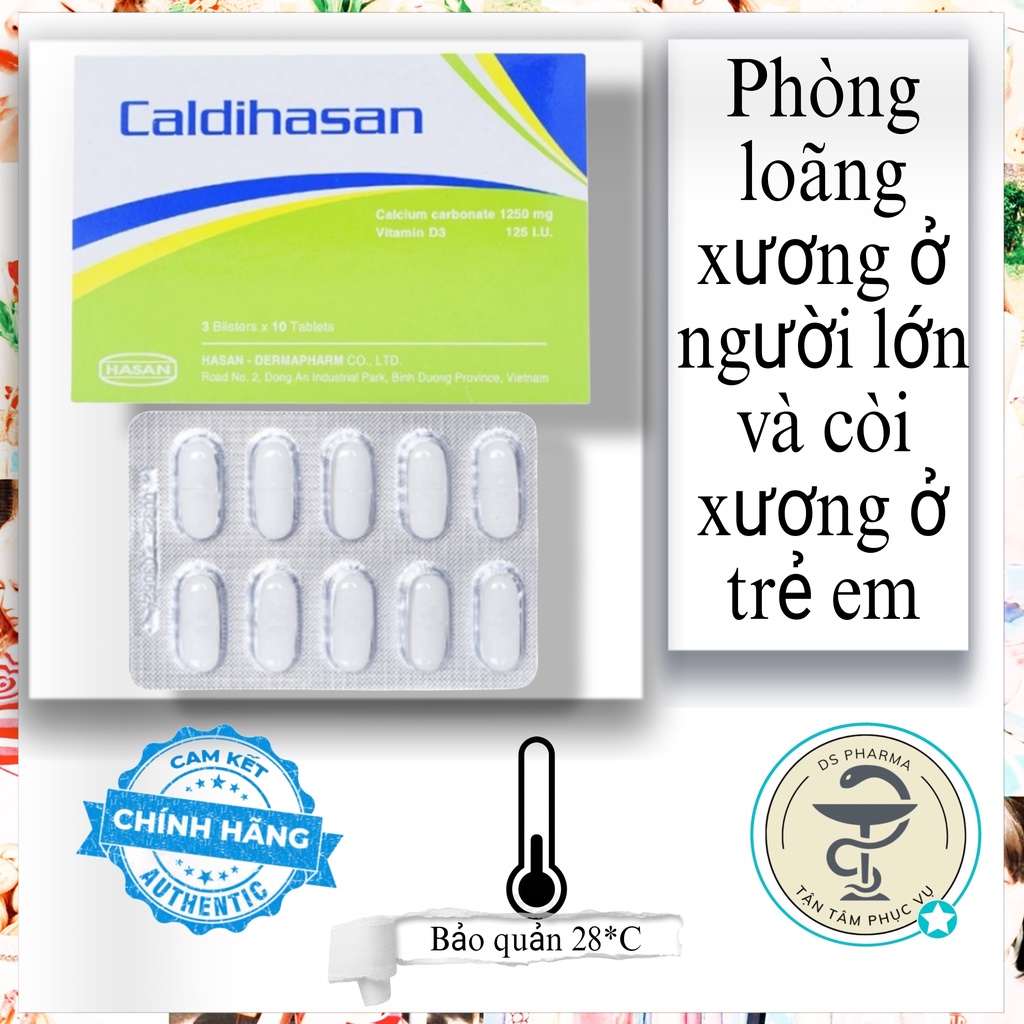 Viên uống Caldihasan Hasan phòng loãng xương ở người lớn và còi xương ở trẻ em (Hộp 30 viên)