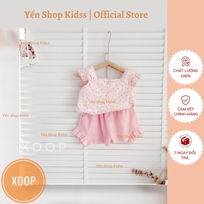 Sale ! Đồ bộ cánh tiên mặc nhà hàng XOOP quần túi hoa nhí chạy bèo 2 màu cho bé gái (8-20kg) Yến Shop Kidsss
