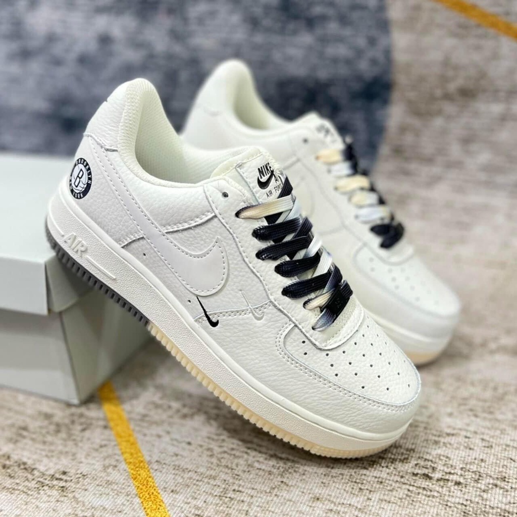 Giày Air Force 1 Low Brook Lyn Sail Black, giày AF1 Chữ B Màu Be Đế Âm Dương Cực Hot Full Size Nam Nữ fulboxbill