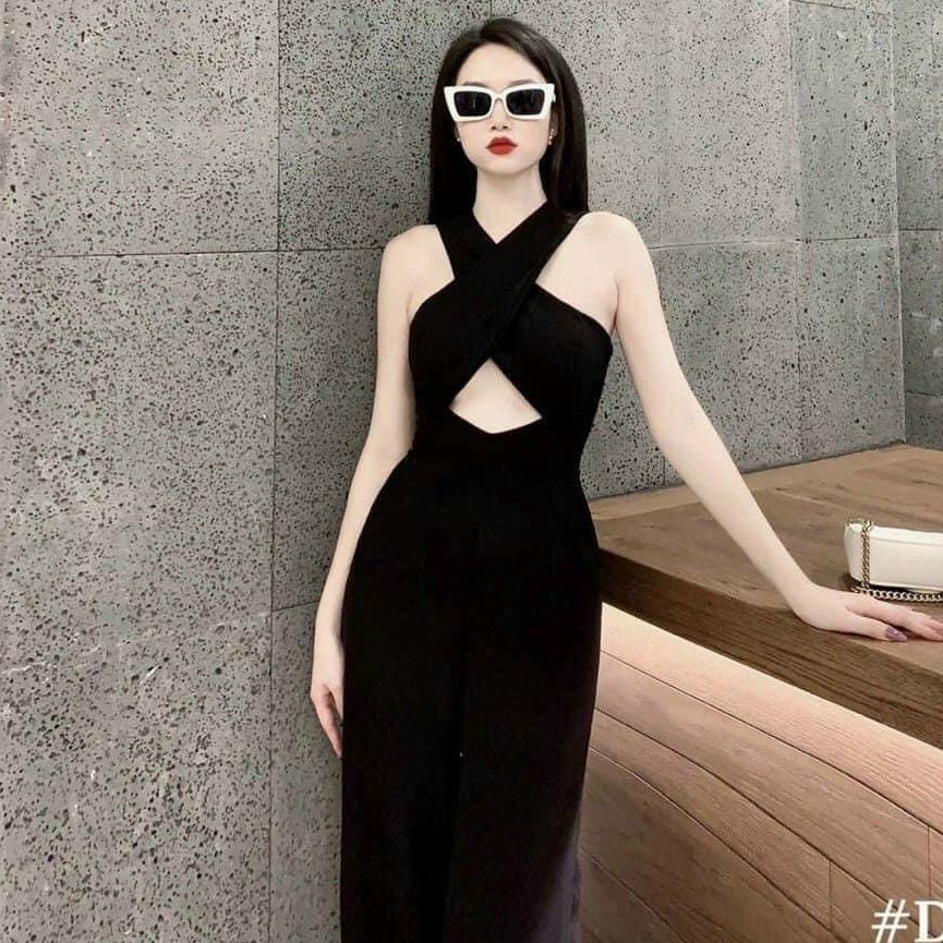 Jumpsuit nữ cổ chéo hở eo xinh xắn, sang chảnh dành cho các nàng đi chơi | BigBuy360 - bigbuy360.vn