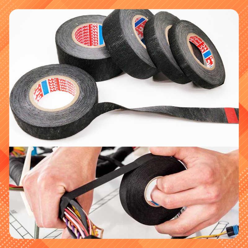 Băng dính vải 19mm ×15m, Chịu nhiệt, bọc dây điện ô tô xe máy