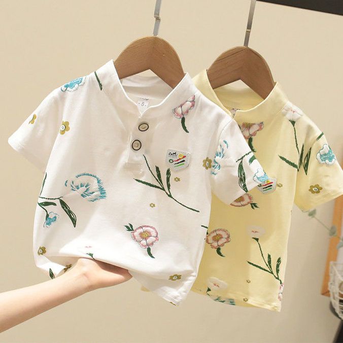 Áo polo Mỏng Tay Ngắn In Họa Tiết Thời Trang Mùa Hè Hàn Quốc Mới 2023 Cho Bé Trai