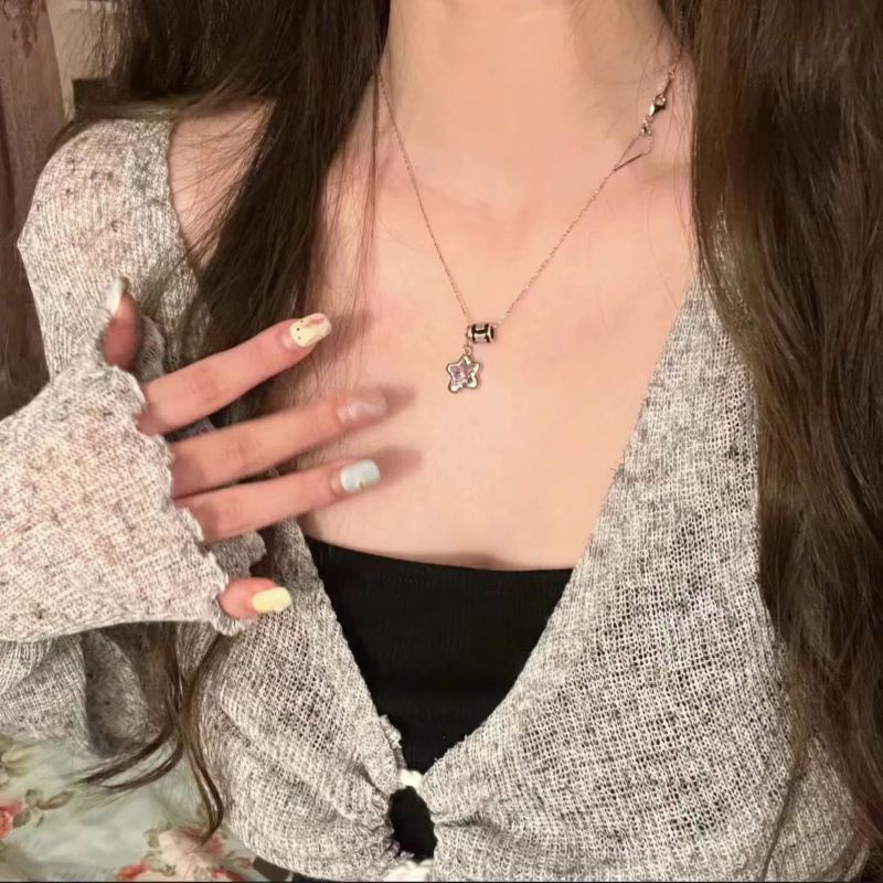 Vòng cổ Hợp Kim Mặt Hình Ngôi Sao / Bông Hoa Đính Đá Thời Trang