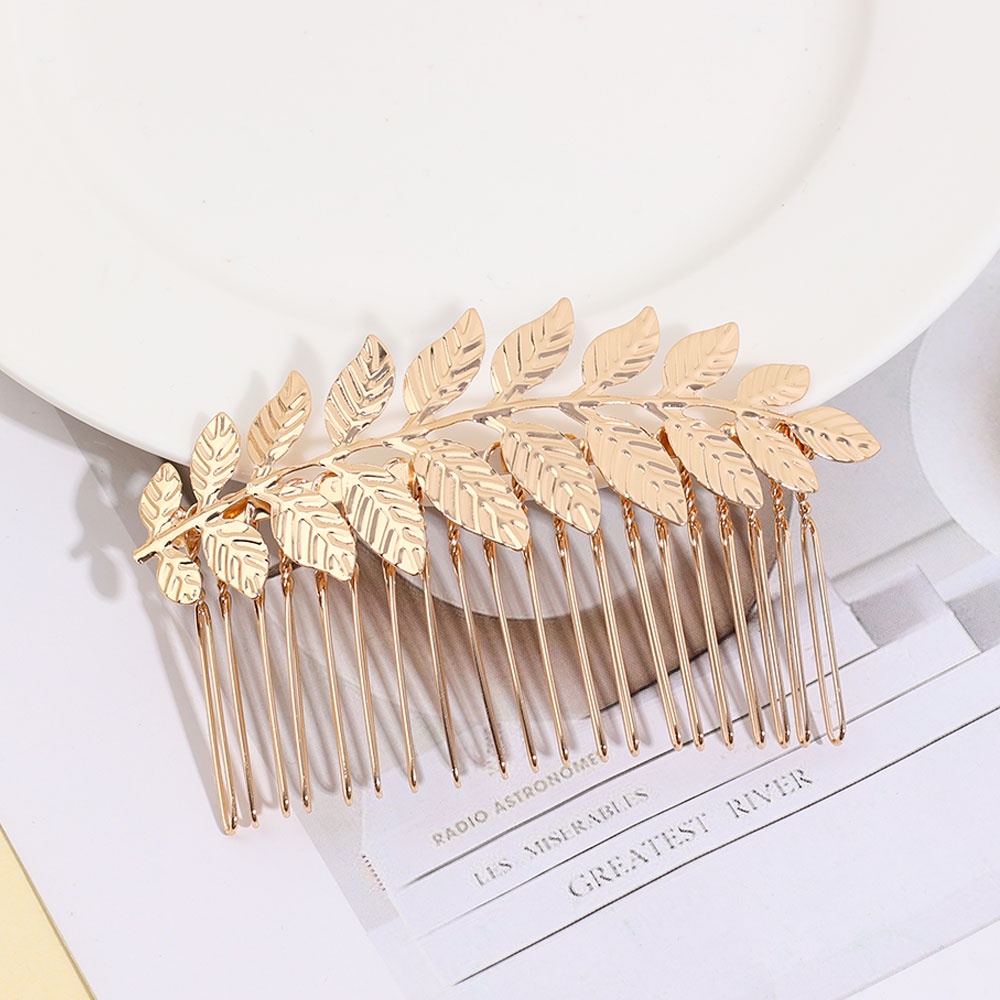 1 Lược Cài Tóc Hình Hoa Lá Bằng Kim Loại Thời Trang Cho Nữ